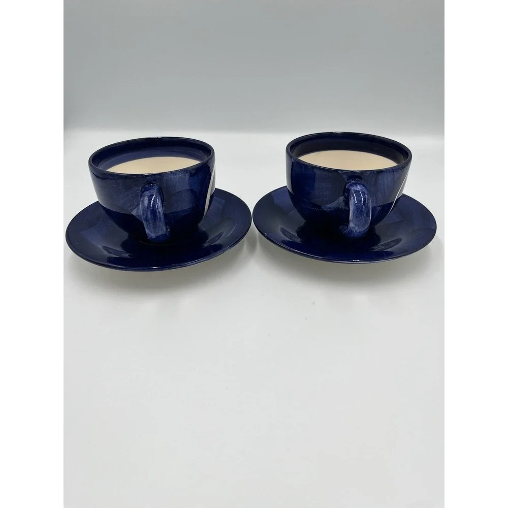 Papart Evil Eye Cup & Saucer Set Blue Nazar Mug Handpainted Ceramic
